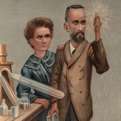 Caricature de Pierre et Marie Curie parue dans Vanity Fair en 1904