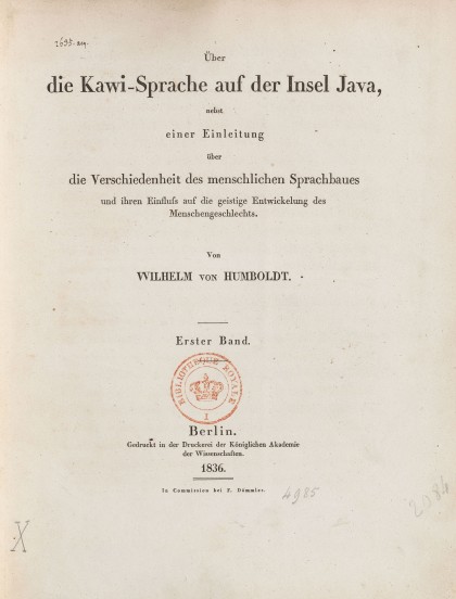 humboldt-Über die Kawi-Sprache auf der Insel Java