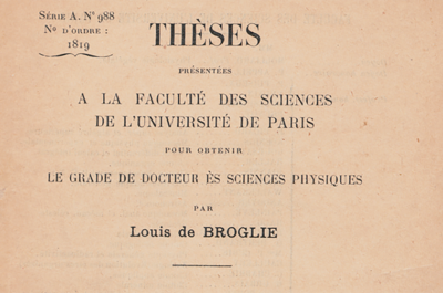 Thèse Louis de Broglie - 1924