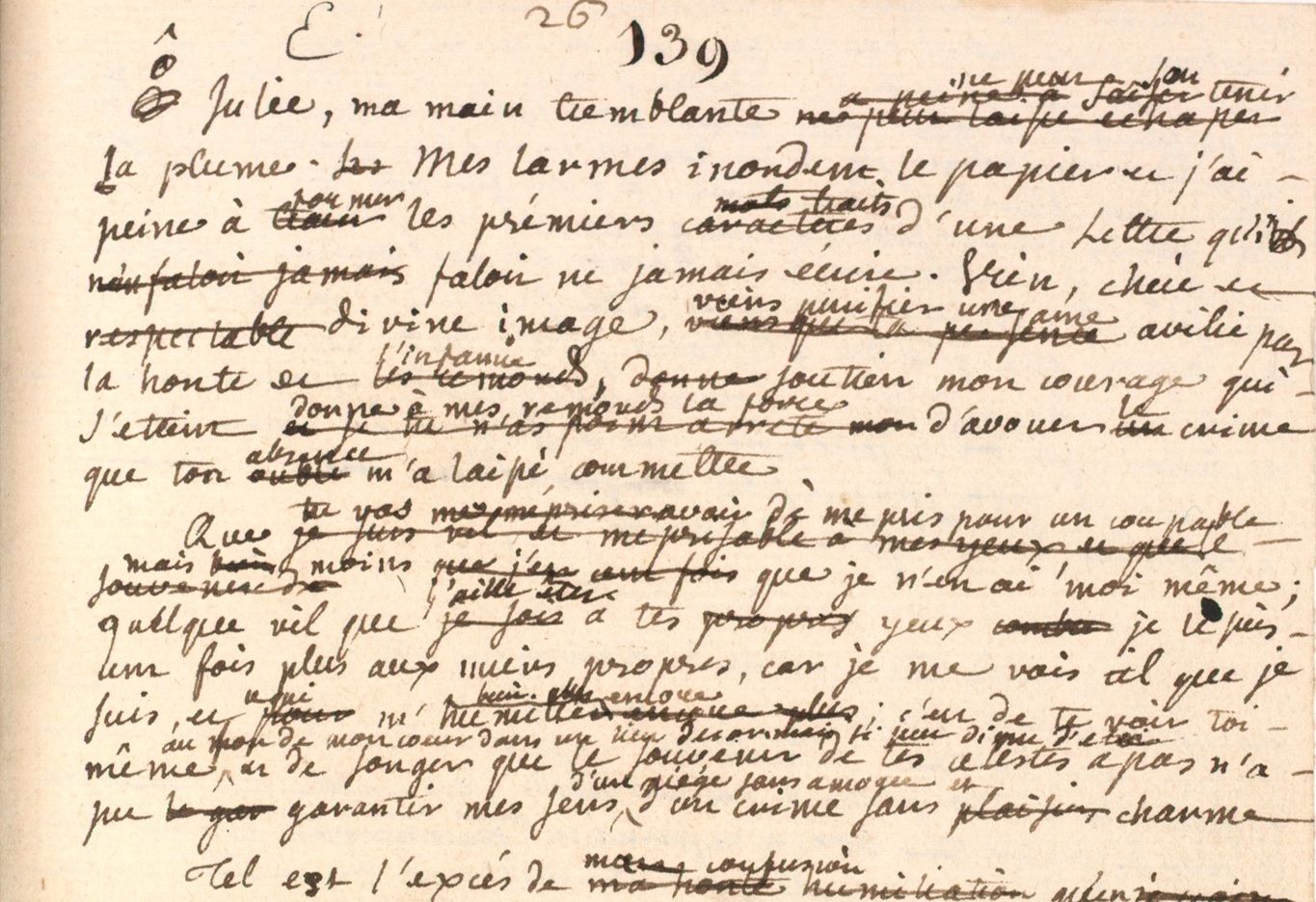 manuscrit de Jean-jacques Rousseau